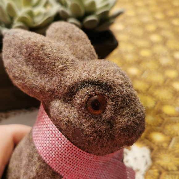 Vintage Flocked Bunny Rabbit Coin Bank - Picture 7 of 13